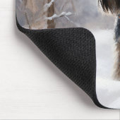 ミニチュアのシュナウザーで雪のクリスマスを過ごす マウスパッド (コーナー)