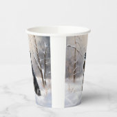 ミニチュアのシュナウザーで雪のクリスマスを過ごす 紙コップ (左)