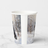 ミニチュアのシュナウザーで雪のクリスマスを過ごす 紙コップ (右)