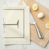 ミニチュアのフレームのヤシの木2本 キッチンタオル (四つ折り)