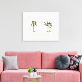 ミニチュアのフレームのヤシの木2本 キャンバスプリント (インサイチュ (リビング))