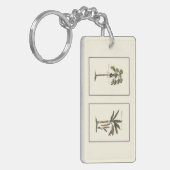 ミニチュアのフレームのヤシの木2本 キーホルダー (正面左)