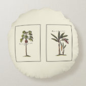 ミニチュアのフレームのヤシの木2本 ラウンドクッション (裏面)