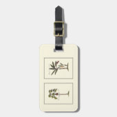 ミニチュアのフレームのヤシの木2本 ラゲッジタグ (正面縦)