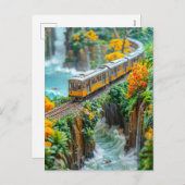 ミニチュアのモノレール交差ファンタジー峡谷 シーズンポストカード (正面/裏面)