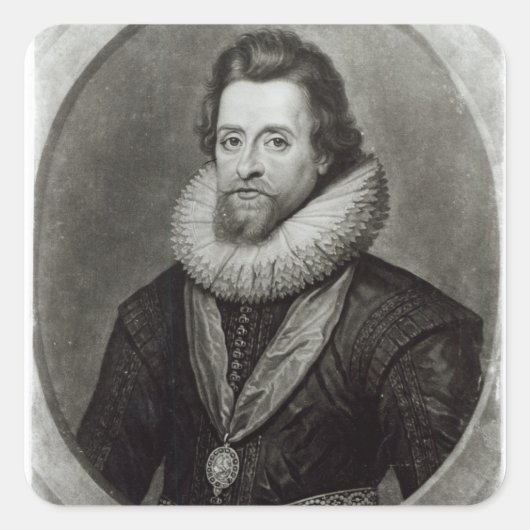 ミニチュアを撮ったジェームズ1世のポートレート スクエアシール (正面)