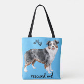 ミニチュアアメリカの羊飼いの救助 トートバッグ (裏面)