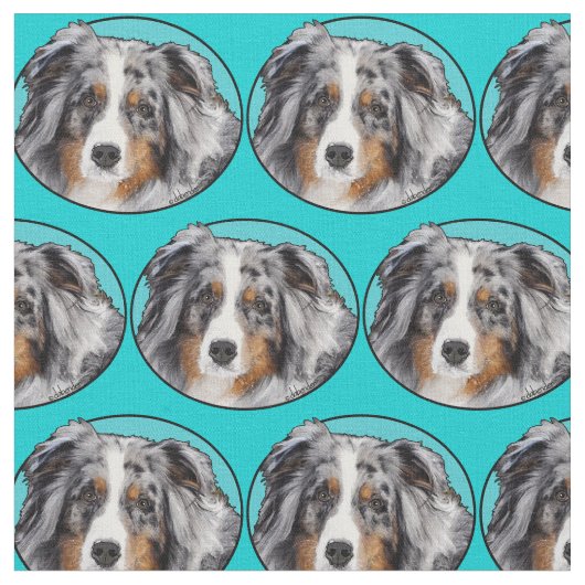 ミニチュアアメリカの羊飼い ファブリック (クローズアップ)