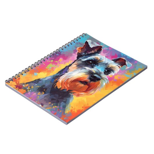 ミニチュアカラフルシュナウザー ノートブック (左側)