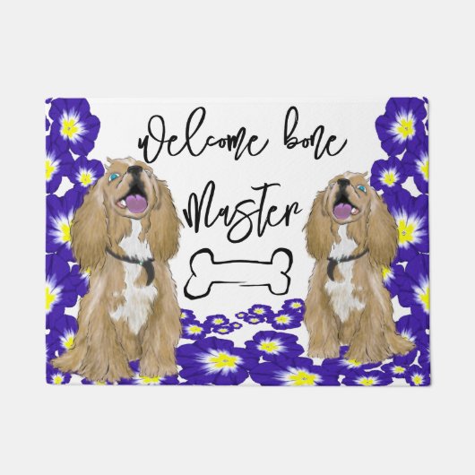 ミニチュアコッカースパニエル犬ウェルカムホーム ドアマット (正面)