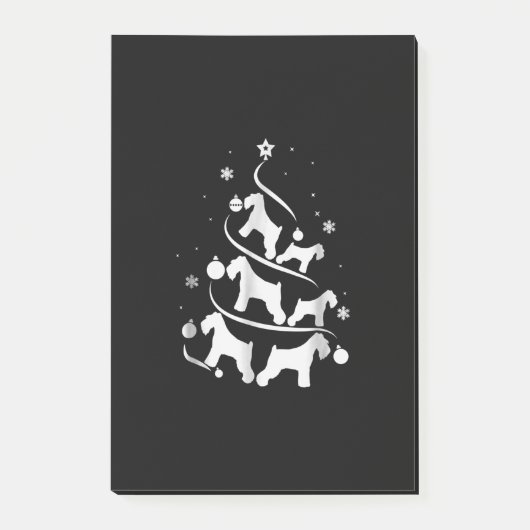 ミニチュアシュナウザーのクリスマスツリーの犬愛好家 ポストイット (正面)