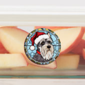 ミニチュアシュナウザーのステンドグラスのクリスマス ラベル (貼付)