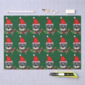 ミニチュアシュナウザーインサンタハットティッシュペーパー 薄葉紙 (クラフト)