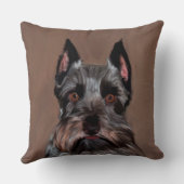 ミニチュアシュナウザーウォーターカラー絵画アート クッション (裏面)