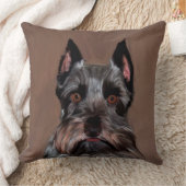 ミニチュアシュナウザーウォーターカラー絵画アート クッション (ブランケット)