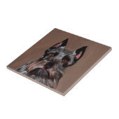 ミニチュアシュナウザーウォーターカラー絵画アート タイル (側面)