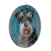 ミニチュアシュナウザーウォーターカラー絵画アート ダーツボード (正面左)