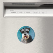 ミニチュアシュナウザーウォーターカラー絵画アート マグネット (インサイチュ (食洗機))