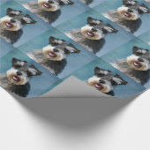 ミニチュアシュナウザーウォーターカラー絵画アート ラッピングペーパー (角)