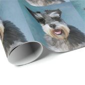 ミニチュアシュナウザーウォーターカラー絵画アート ラッピングペーパー (ロールコーナー)