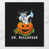 ミニチュアシュナウザーエウハロウィンカボチャ洗浄 ワインラベル (シングルラベル)