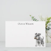 ミニチュアシュナウザーカスタムオン静止型 | 便箋 (スタンド正面)