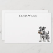 ミニチュアシュナウザーカスタムオン静止型 | 便箋 (正面/裏面)