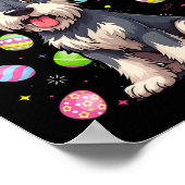 ミニチュアシュナウザードグイースターエッグ狩りバニーイヤー ポスター (角)