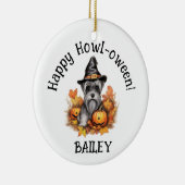 ミニチュアシュナウザードッグハロウィーン セラミックオーナメント (右)