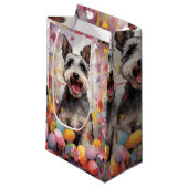ミニチュアシュナウザーハッピーイースター スモールペーパーバッグ (正面アングル)