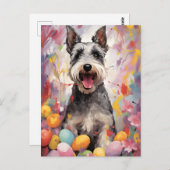 ミニチュアシュナウザーハッピーイースター ポストカード (正面/裏面)