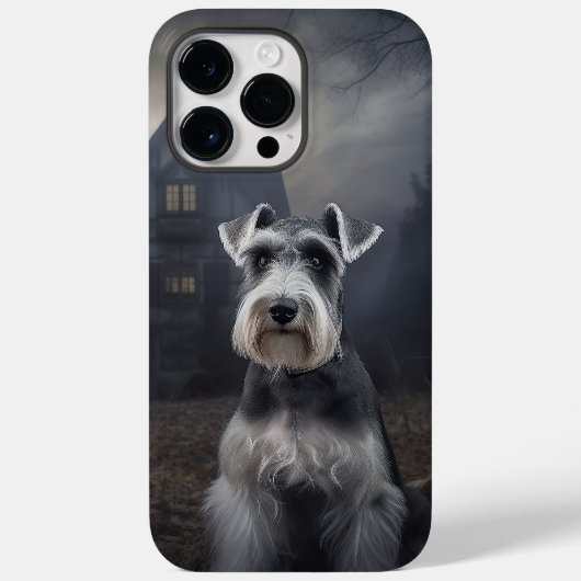 ミニチュアシュナウザーハロウィンおばけ Case-Mate iPhoneケース (裏面)