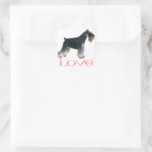 ミニチュアシュナウザーパピードッグピンクラブステッカー スクエアシール (バッグ)