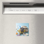 ミニチュアシュナウザーパピー&サマーバケーション マグネット (インサイチュ (食洗機))