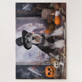 ミニチュアシュナウザーパンプキンズハロウィーン怖 ジグソーパズル (縦)