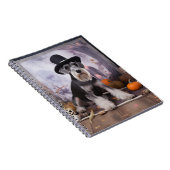 ミニチュアシュナウザーパンプキンズハロウィーン怖 ノートブック (右側)