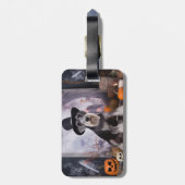 ミニチュアシュナウザーパンプキンズハロウィーン怖 ラゲッジタグ (裏面縦)