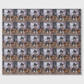 ミニチュアシュナウザーパンプキンズハロウィーン怖 ラッピングペーパー (フラット)