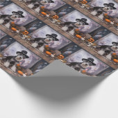 ミニチュアシュナウザーパンプキンズハロウィーン怖 ラッピングペーパー (角)