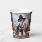 ミニチュアシュナウザーパンプキンズハロウィーン怖 紙コップ (裏面)