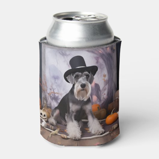 ミニチュアシュナウザーパンプキンズハロウィーン怖 缶クーラー (缶正面)