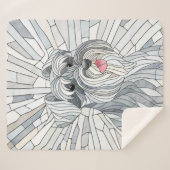 ミニチュアシュナウザーモザイクアート シェルパブランケット (正面(横))