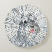 ミニチュアシュナウザーモザイクアート ラウンドクッション (裏面)