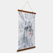 ミニチュアシュナウザーモザイクアート 吊り下げ型タペストリー (傾斜あり)