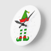 ミニチュアシュナウザー好き |クリスマス小妖精や小人 ラウンド壁時計 (傾斜)