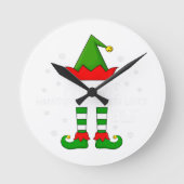 ミニチュアシュナウザー好き |クリスマス小妖精や小人 ラウンド壁時計 (正面)