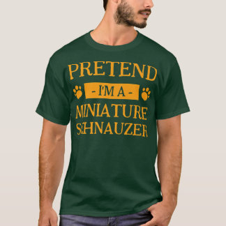 ミニチュアシュナウザー犬の恋人のハロウのフリ Tシャツ