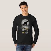 ミニチュアシュナウザー犬の月への愛 Tシャツ (正面フル)