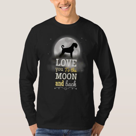ミニチュアシュナウザー犬の月への愛 Tシャツ (正面)