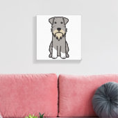 ミニチュアシュナウザー犬の漫画 キャンバスプリント (インサイチュ (リビング))
